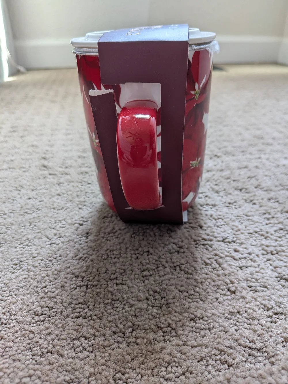 Poinsettia Lidded Steeping Mug